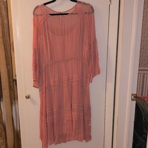 Pale pink sheer Sundance dress, size large.